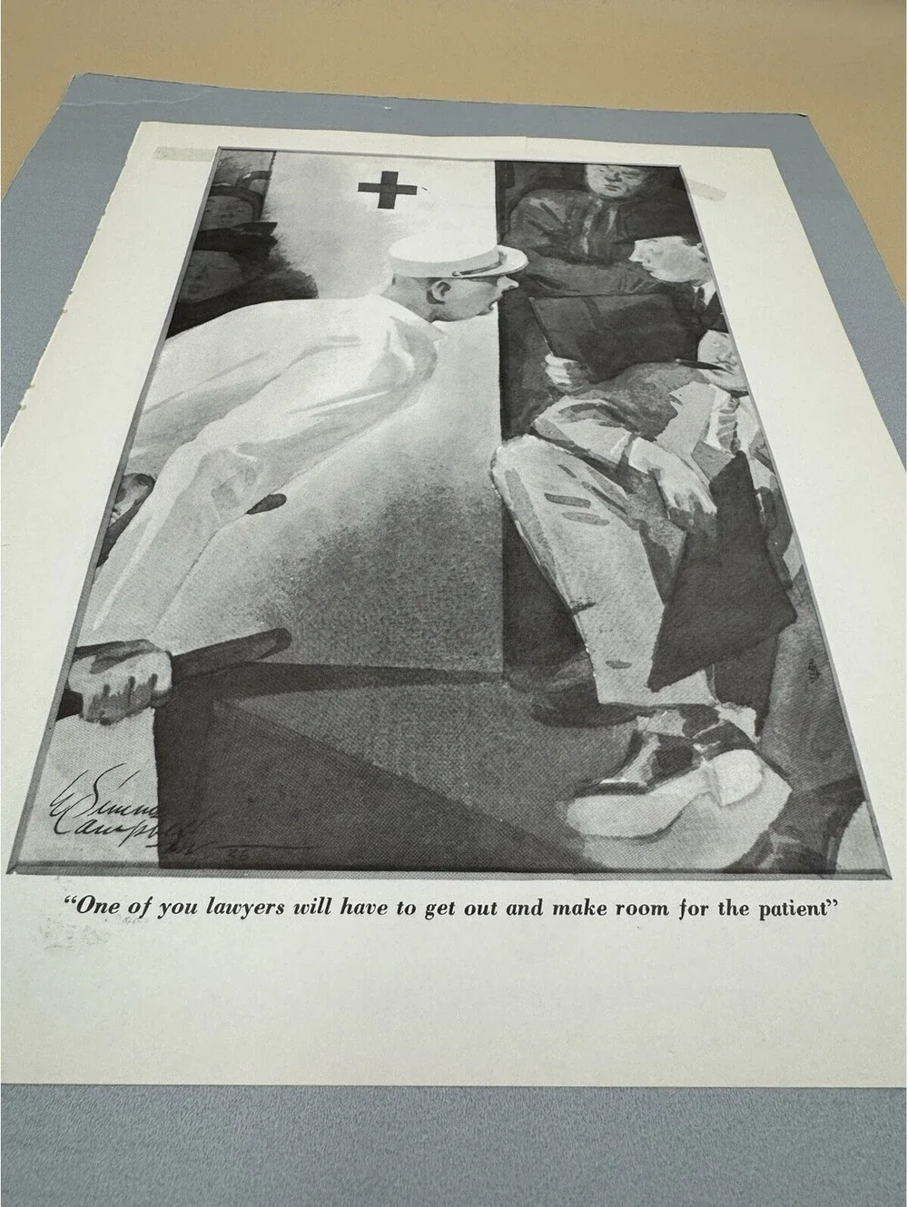 E. Simms Campbell Esquire Cartoon Page 1930s Double Sided Vintage Art Marketing